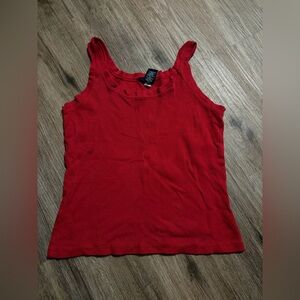 Spring Break Sale 3/15-3/21 - GAP Red Ribbed Stretch Tank Top - Size Small